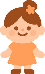 girl in orange dress