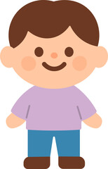 boy in lilac t-shirt