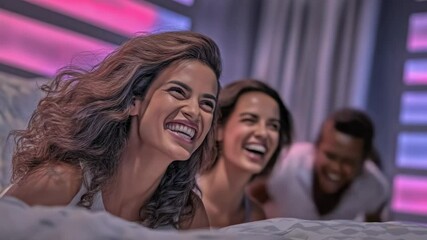 Women laughing in a room