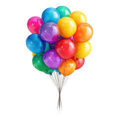 Colorful and Cheerful Party Balloons Floating Together in a Bright and Joyful Celebration Scene
