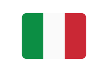 Flag of Italy. Flag icon. Standard colors. Standard sizes. Rectangular flag. Computer illustration. Vector illustration.