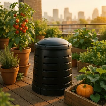 Compost Bin with Rooftop Vegetable Garden