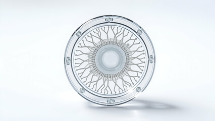 Neural Core Puck  transparent macro front shot for editorial use