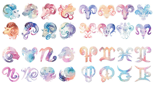 Elegant watercolor zodiac signs and pastel astrology icons, perfect for horoscope designs, spiritual content, and celestial-themed decor.

