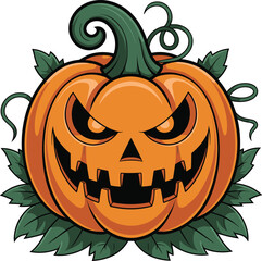 Creepy Halloween Clipart Collection – Skulls, Witches, and Haunted House Elements, Retro Style Halloween Graphics – Zombie, Vampire, Pumpkin and More Vector Pack
