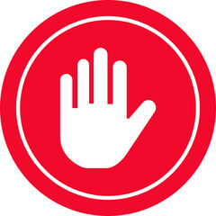 Stop icon.No Entry or No Sign and Warning Icon.hand stop sign and symbol. Do not enter red sign.Alert information, accident notification vector illustration.sign icon vector illustration.