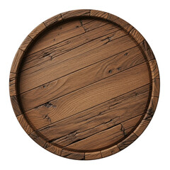 A circular, rustic wooden surface featuring natural grain and texture, ideal for backgrounds, product displays, or vintage design elements.