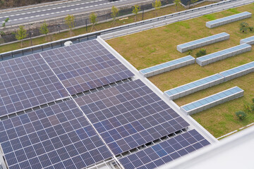 Close up of Solar cell farm power plant eco technology.landscape of Solar cell panels in a...