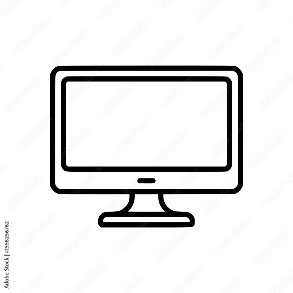 Fototapete minimal outline icon of a modern computer screen