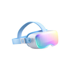 Virtual reality headset educational simulation colorful learning technology flat design isolated on transparent background
