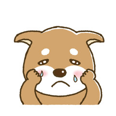 悲しい表情の柴犬のイラスト