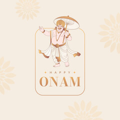Onam festival of kerala, Onam design elements with Happy Onam typography	
