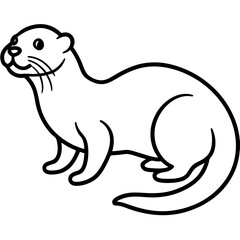 Otter Silhouette Line Art