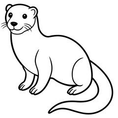 Otter Silhouette Line Art