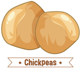 Vector Illustration of Two Chickpeas
