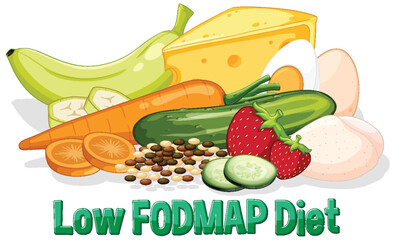 Colorful Low FODMAP Diet Food Illustration
