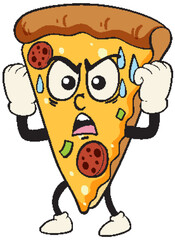 Animated Pizza Slice with Expressive Face