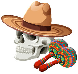 Mexican Cultural Symbols Illustration