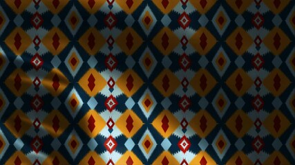 Abstract motion woven fabric with vibrant golden yellow on geometric triangle seamless pattern unique African, Peru motif textiles styles background.Unique textiles notion. - Powered by Adobe