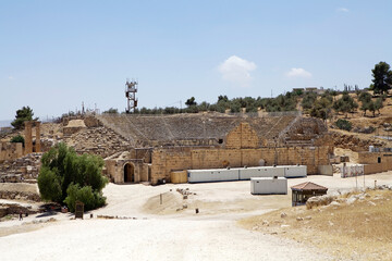 The ancient city of Gerasa, now Jerash, Jordan. The theater
