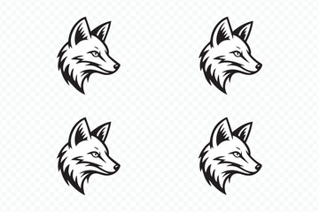 stylized fox head vector art, geometric animal logo, woodland wildlife icon, modern minimalist design