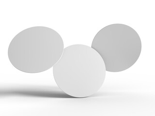 Round Beer Coaster Mockup set, isolated on background. Protection bierdeckel for beer glasses,...