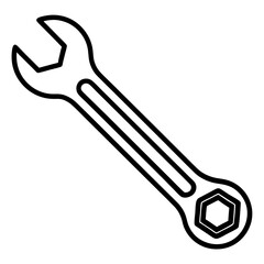Outline Wrench Icon in Vector Style