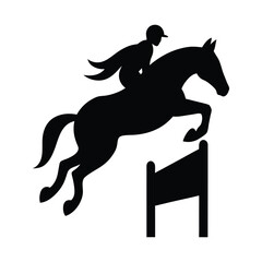  silhouette of a horse with rider jumping over an obstacle