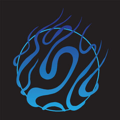 blue fire japanese flame tattoo traditional