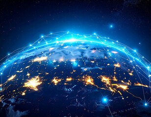 Global network connecting Earth
