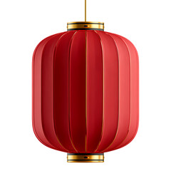 Obraz premium 3d vibrant red chinese lantern hangs gracefully isolated on transparent background