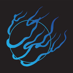 blue fire japanese flame tattoo traditional