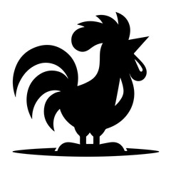 chicken black and white vector illustration, isolated on white background