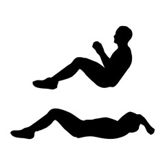 Sit-up Exercise Progression Silhouettes