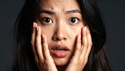 Close-up of a woman expressing shock