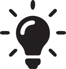 Simple Black and White Lightbulb Graphic Representing Ideas and Innovation for Various Applications and Presentations Needing Conceptual Imagery