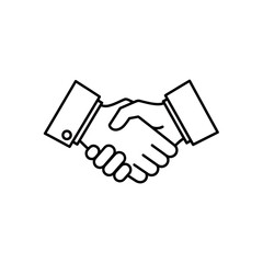 Naklejka premium Clean Minimalist Outline Icon Vector Illustration Depicting a Professional Business Handshake Gesture Signifying Mutual Agreement Partnership Collaboration Trust Deal Contract