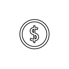 Obraz premium Simple outline icon of a dollar coin representing financial growth investment and economic stability symbol of wealth savings and monetary exchange payment digital transactions