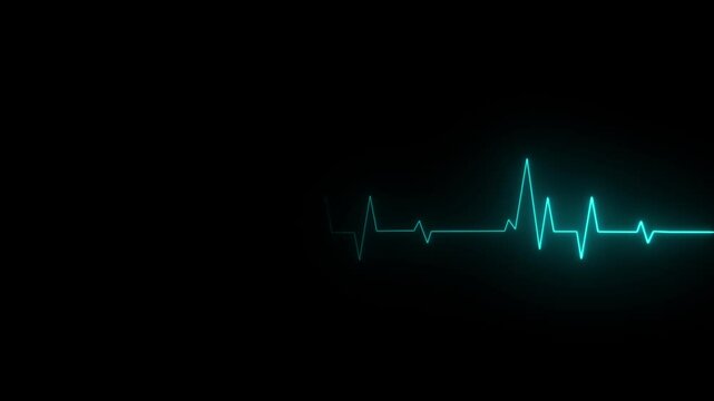 Neon Light Heartbeat Display Screen Medical Research. Cardiogram in heart shape heartbeat heat pulse glowing neon light Neon animation of heartbeat. heart beat on.video animation .
