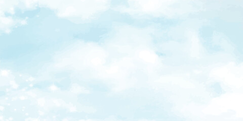 Blue sky with white cloud. The summer heaven is colorful clearing day Good weather and beautiful nature in the morning.  Colorful Summer Morning with Blue Sky and Soft White Clouds 