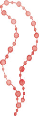 Watercolor rosary beads illustration on transparent background.