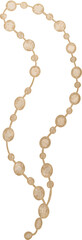 Watercolor rosary beads illustration on transparent background.