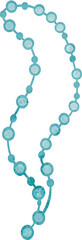 Watercolor rosary illustration on transparent background.