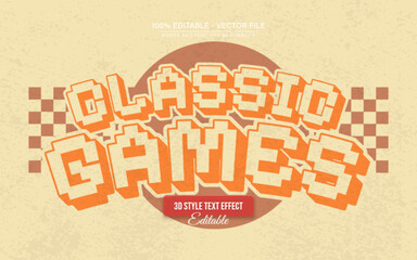 Classic game pixel 3d style text effect editable