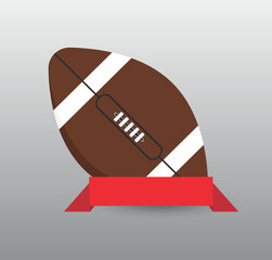 Super Bowl. Sunday Football Vector Banner- American Football Illustration. Vector illustration of an American football with a red ribbon labeled Sunday grey background.