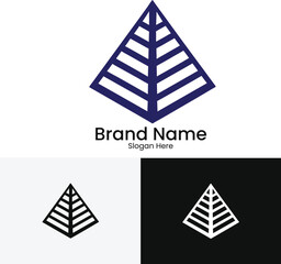 Modern abstract geometric pyramid logo design for business and branding