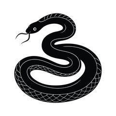 Snake coiled vector silhouette illustration