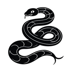 Snake coiled vector silhouette illustration