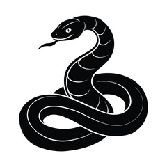 Snake coiled vector silhouette illustration