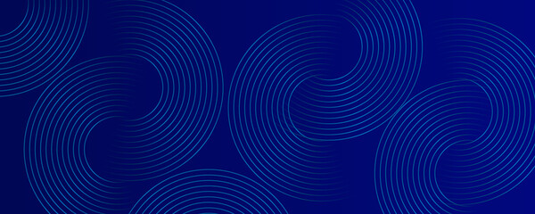 Abstract blue glowing geometric lines modern shiny blue circle lines pattern. Suitable for covers, banners, brochures.